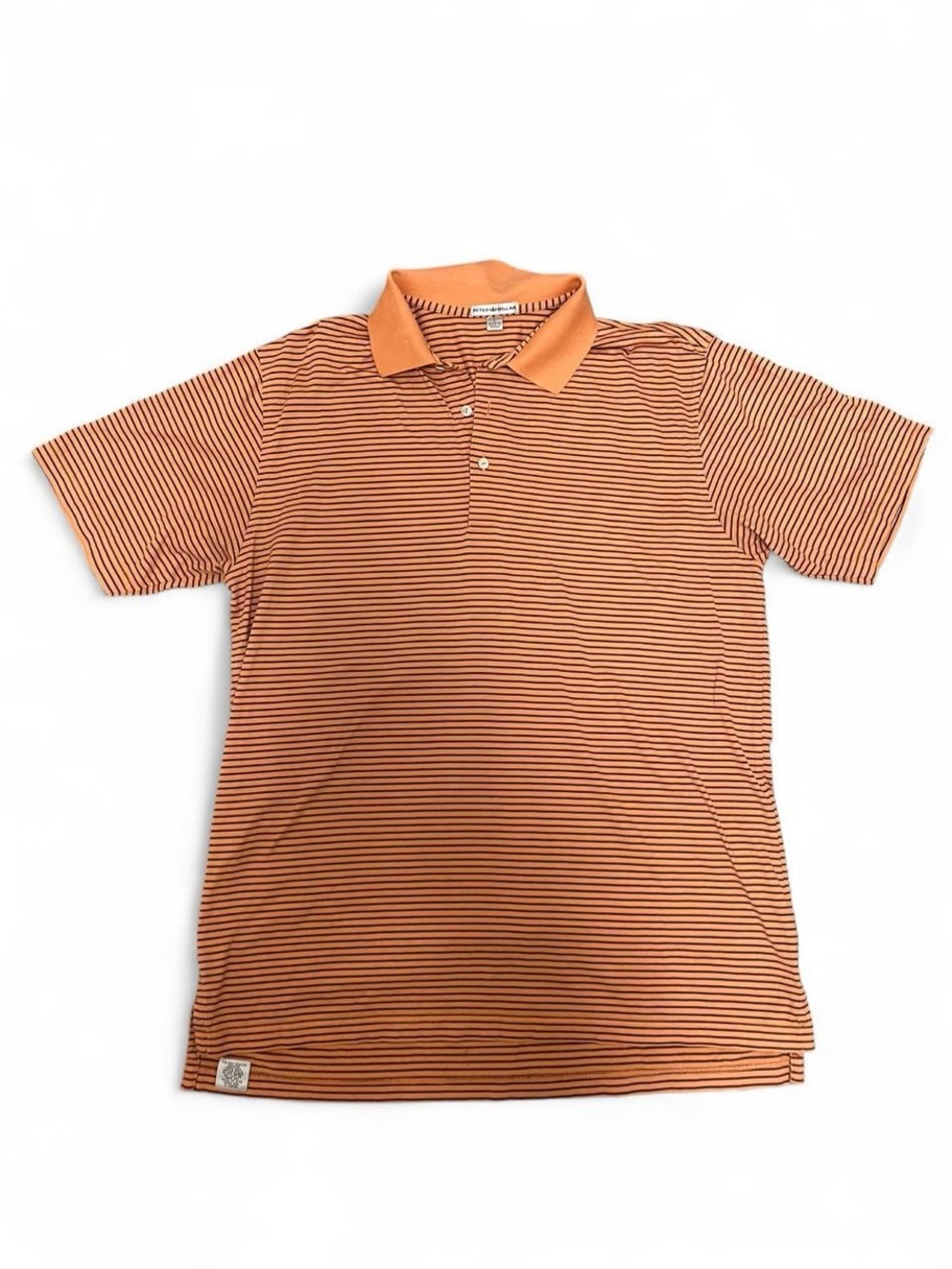 Peter Millar Orange Striped Polo Size L